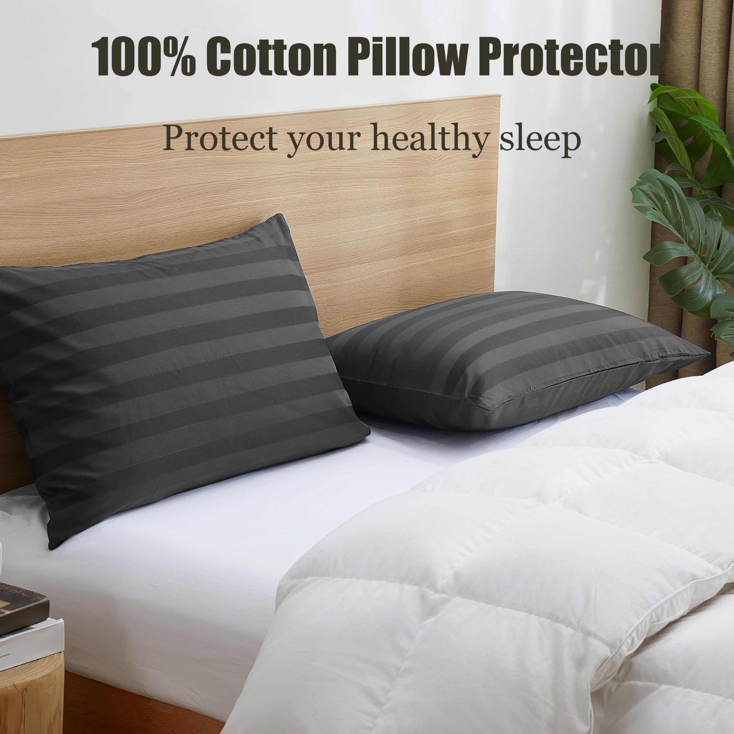 Foto 5 pulgar | Protectores De Almohada Shunjie.home, 100% Algodón, Satén De 600 Hilos, Paquete De 4 Unidades - Venta Internacional.