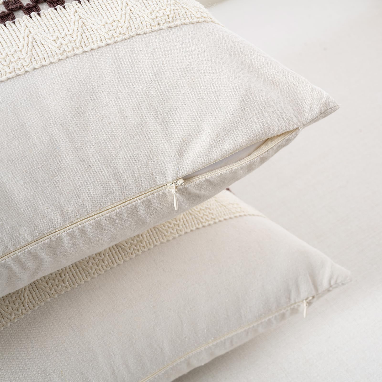Foto 4 pulgar | Funda De Almohada Fancy Homi, Marrón Bohemio, Lumbar, Larga, 35 X 60 Cm, Juego De 2 - Venta Internacional.