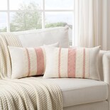 Funda De Almohada Fancy Homi Boho, Rosa, Lumbar Larga, 35 X 60 Cm, Juego De 2 - Venta Internacional.