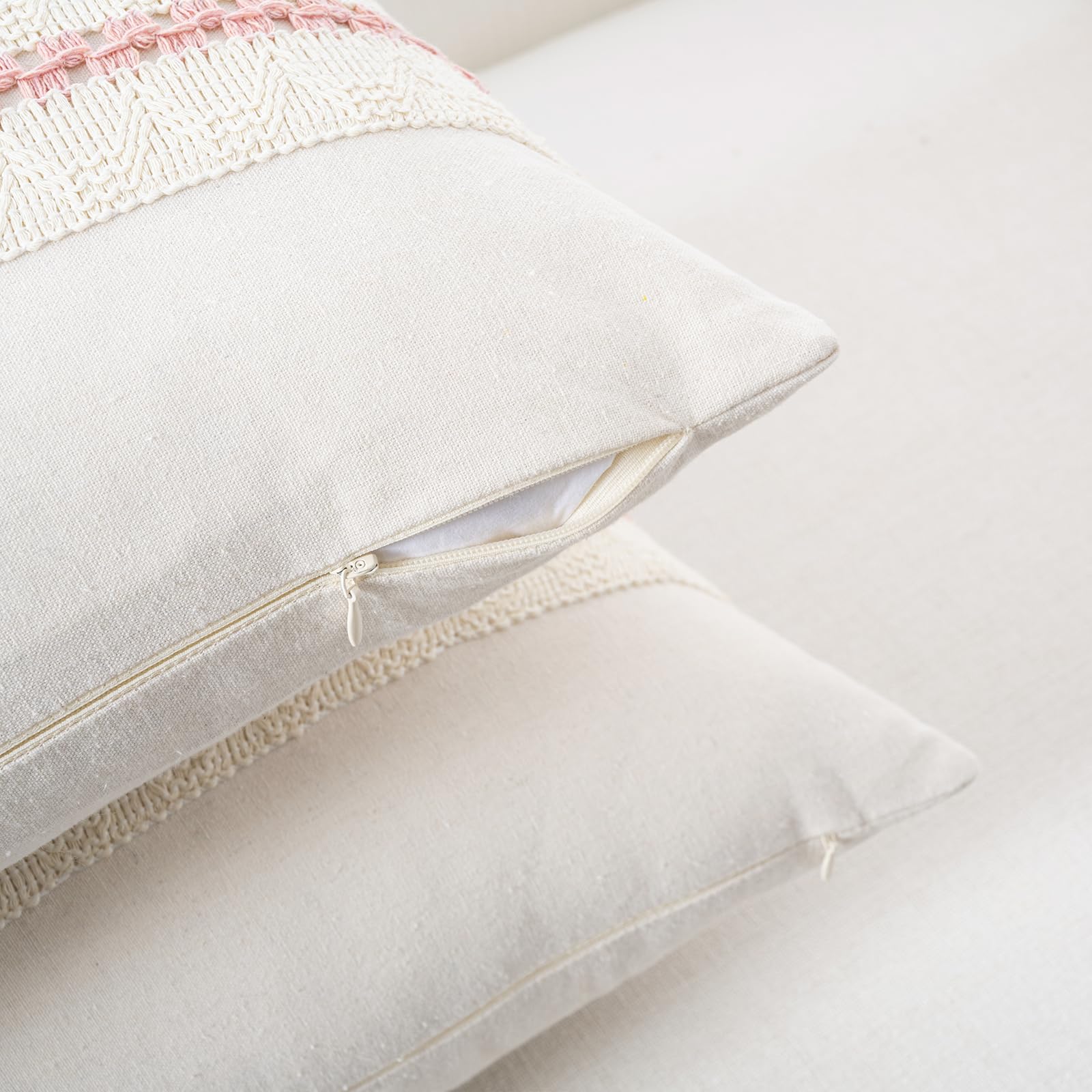 Foto 4 pulgar | Funda De Almohada Fancy Homi Boho, Rosa, Lumbar Larga, 35 X 60 Cm, Juego De 2 - Venta Internacional.