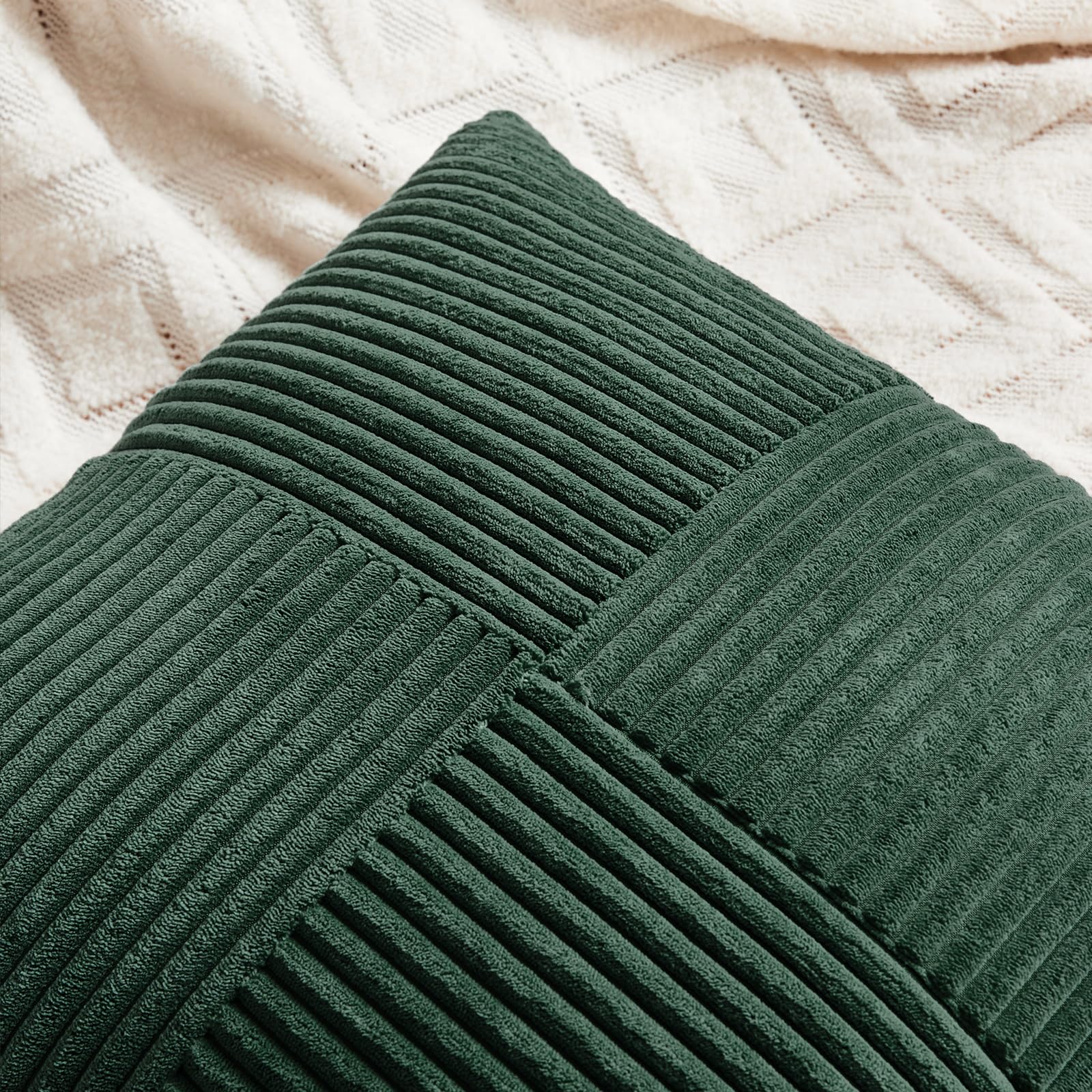 Foto 5 pulgar | Fundas De Almohada Fancy Homi De Pana Verde Oscuro, 35 X 60 Cm, Juego De 2 - Venta Internacional.