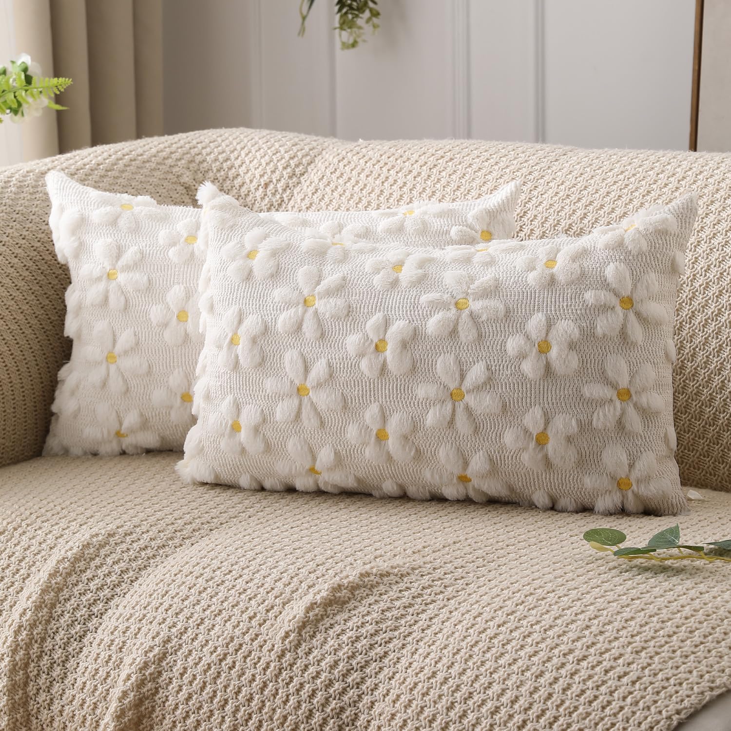 Fundas De Almohada Dfxsz Para Primavera Y Verano, 30 X 50 Cm, Color Amarillo, Juego De 2 - Venta Internacional.