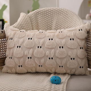 Foto 3 | Fundas De Almohada Dfxsz Para Pascua, 30 X 50 Cm, Juego De 2 Piezas De Piel De Conejo De Color Beige - Venta Internac