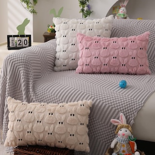 Foto 5 | Fundas De Almohada Dfxsz Para Pascua, 30 X 50 Cm, Juego De 2 Piezas De Piel De Conejo De Color Beige - Venta Internac