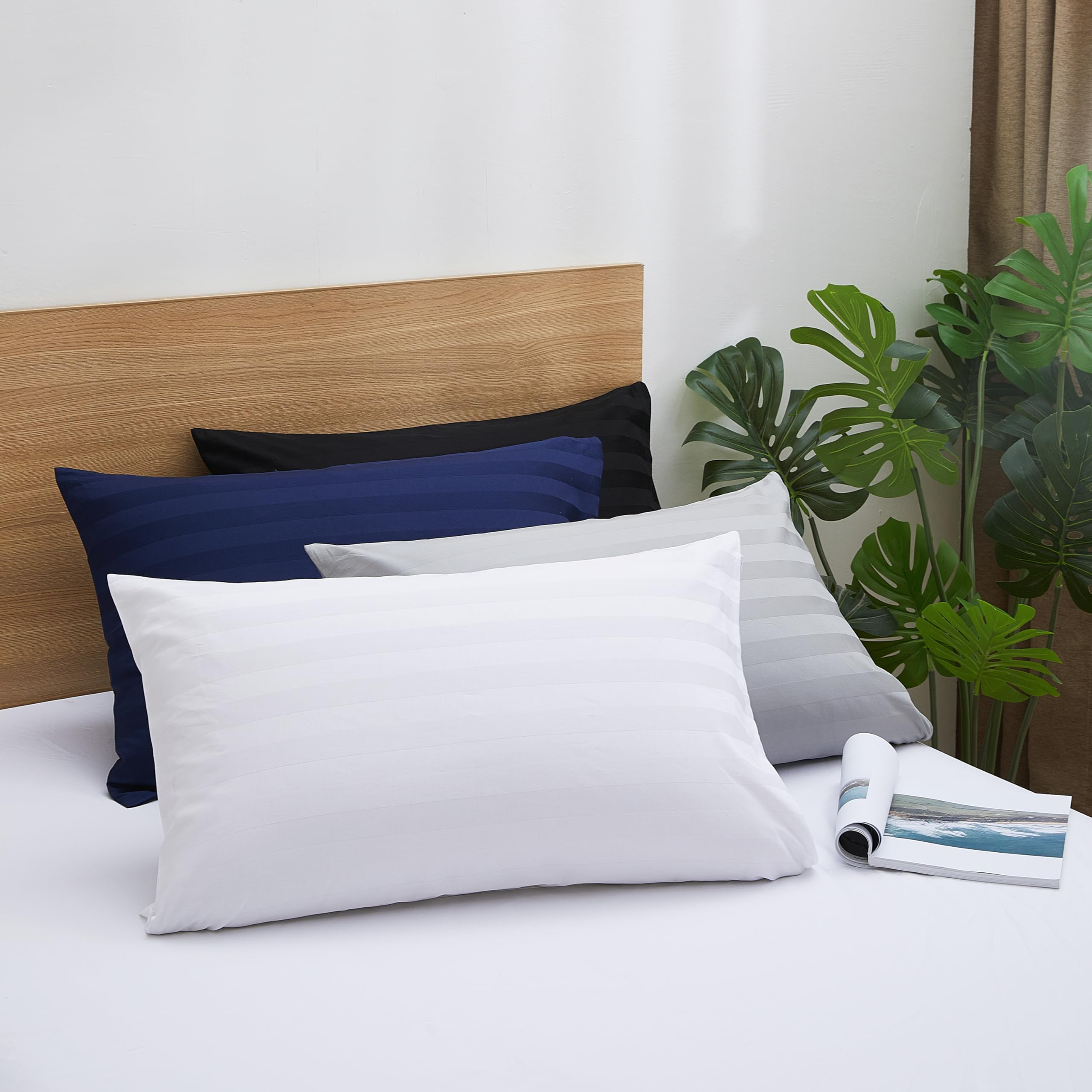 Foto 7 pulgar | Juego De 4 Protectores De Almohada Shunjie.home, 100% Algodón, 600 Hilos, Satén - Venta Internacional.