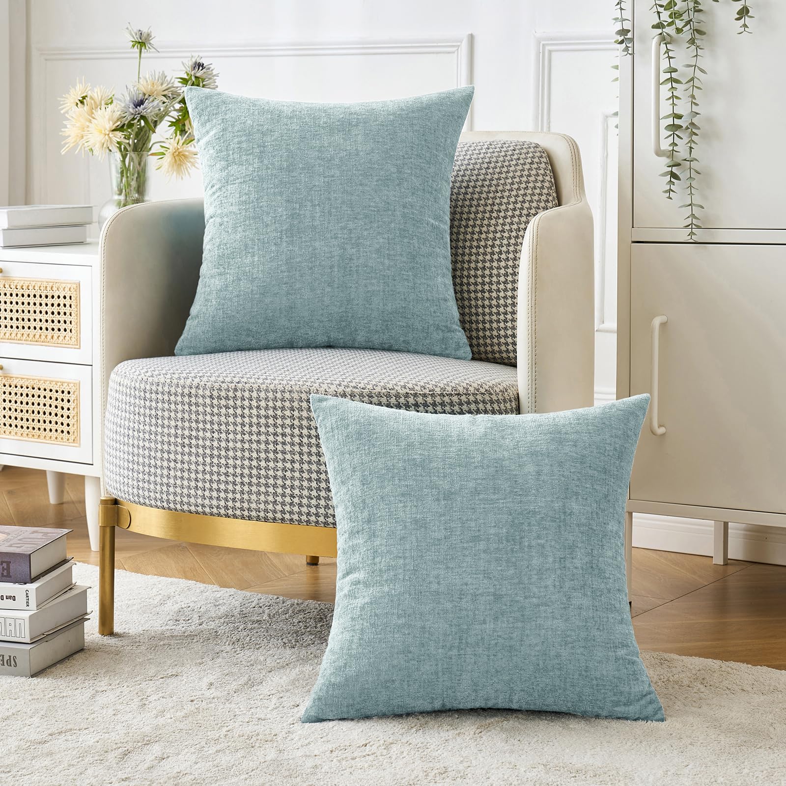 Foto 5 | Fundas De Almohada Miulee De Felpilla Azul Claro, 40 X 40 Cm, Paquete De 2 - Venta Internacional.