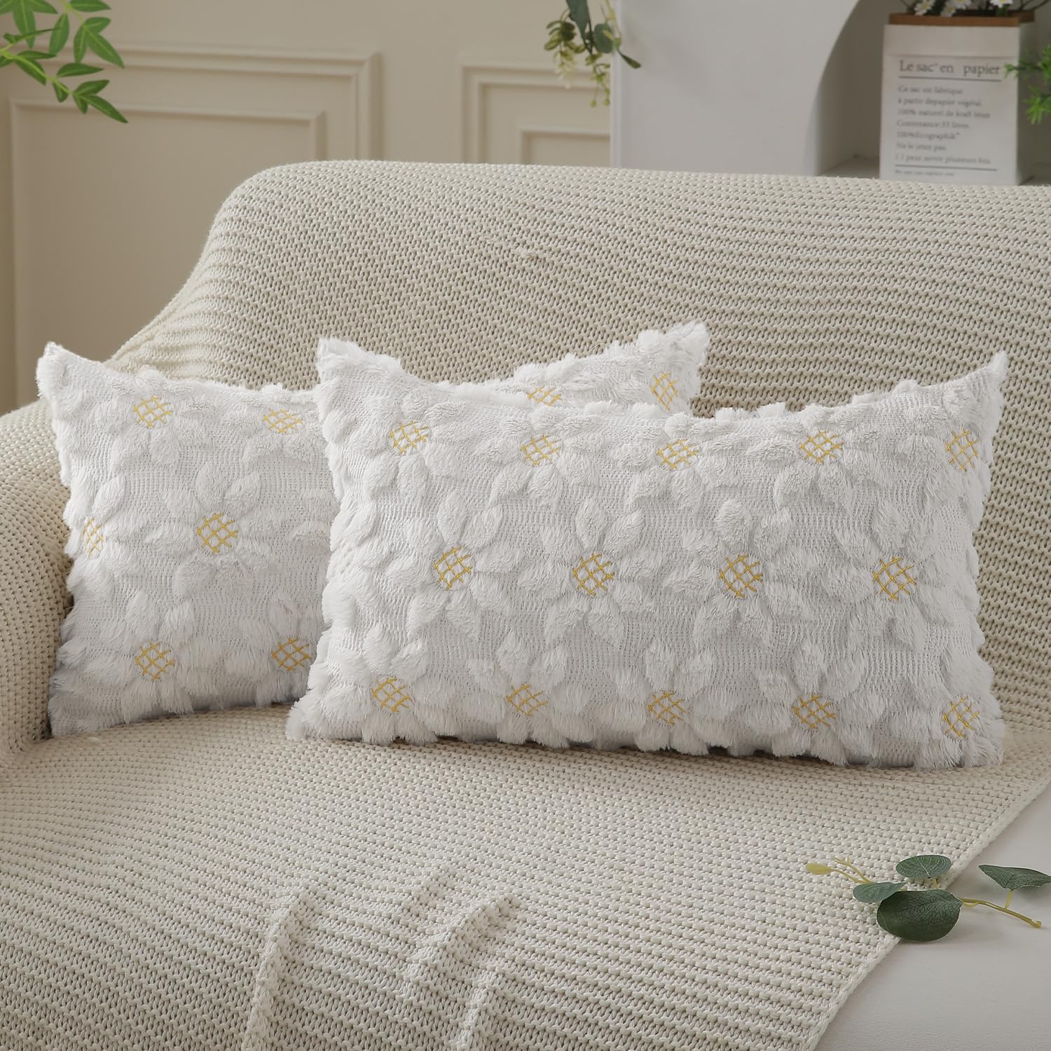 Fundas De Almohada Dfxsz Para Primavera Y Verano, 30 X 50 Cm, Color Amarillo, Juego De 2 - Venta Internacional.