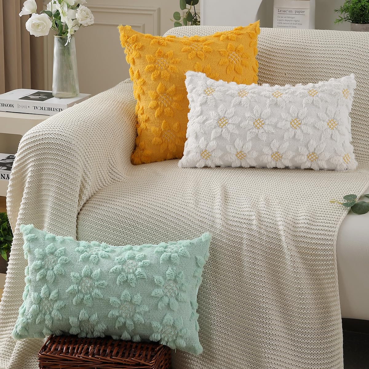 Foto 6 pulgar | Fundas De Almohada Dfxsz Para Primavera Y Verano, 30 X 50 Cm, Color Amarillo, Juego De 2 - Venta Internacional.