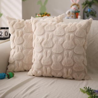 Foto 1 | Juego De 2 Fundas De Almohada Dfxsz Para Pascua, 50 X 50 Cm, Piel De Conejo De Color Beige - Venta Internacional.