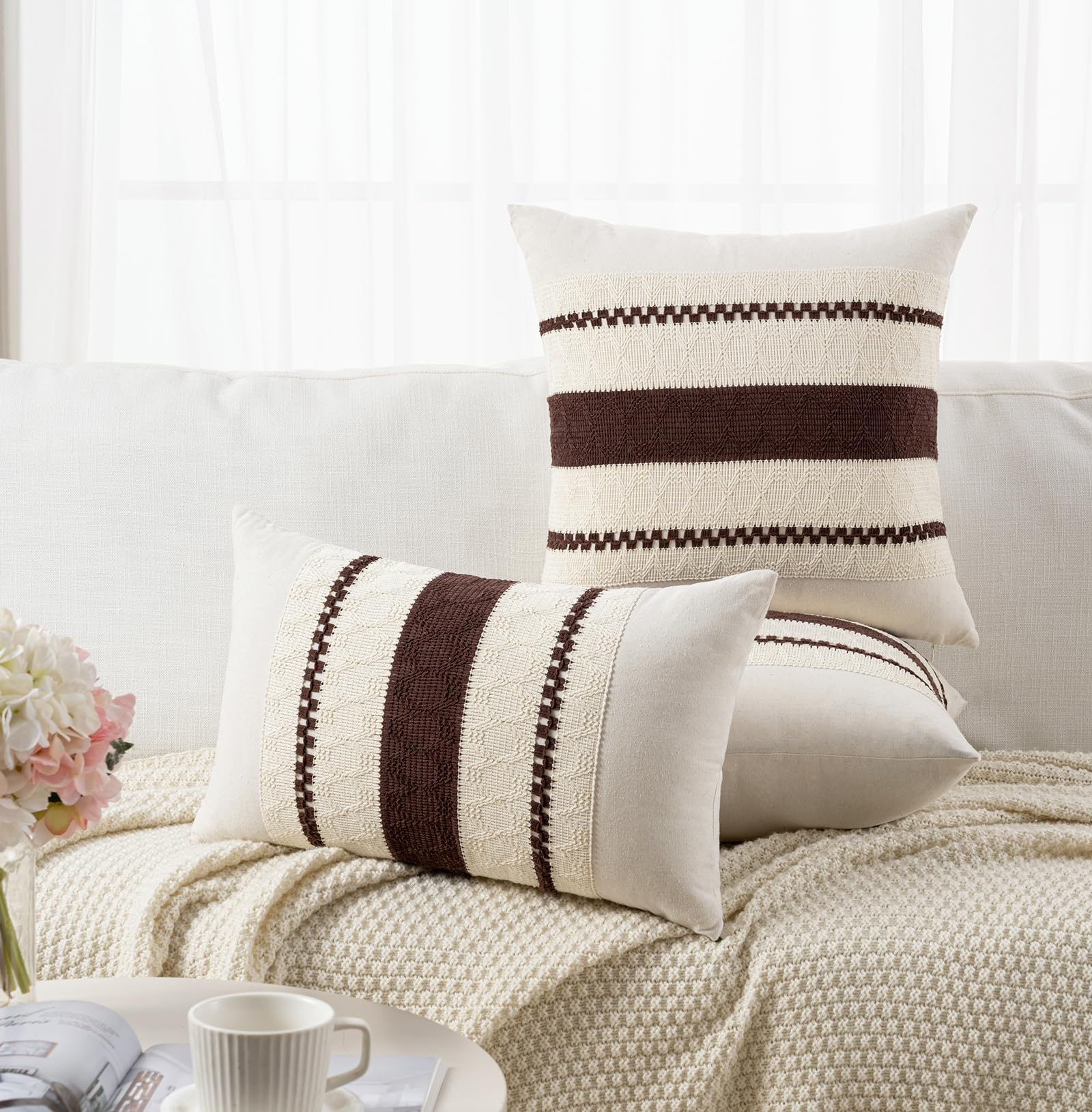 Foto 5 | Funda De Cojín Fancy Homi Boho Brown, 60 X 60 Cm, Juego De 2 - Venta Internacional.