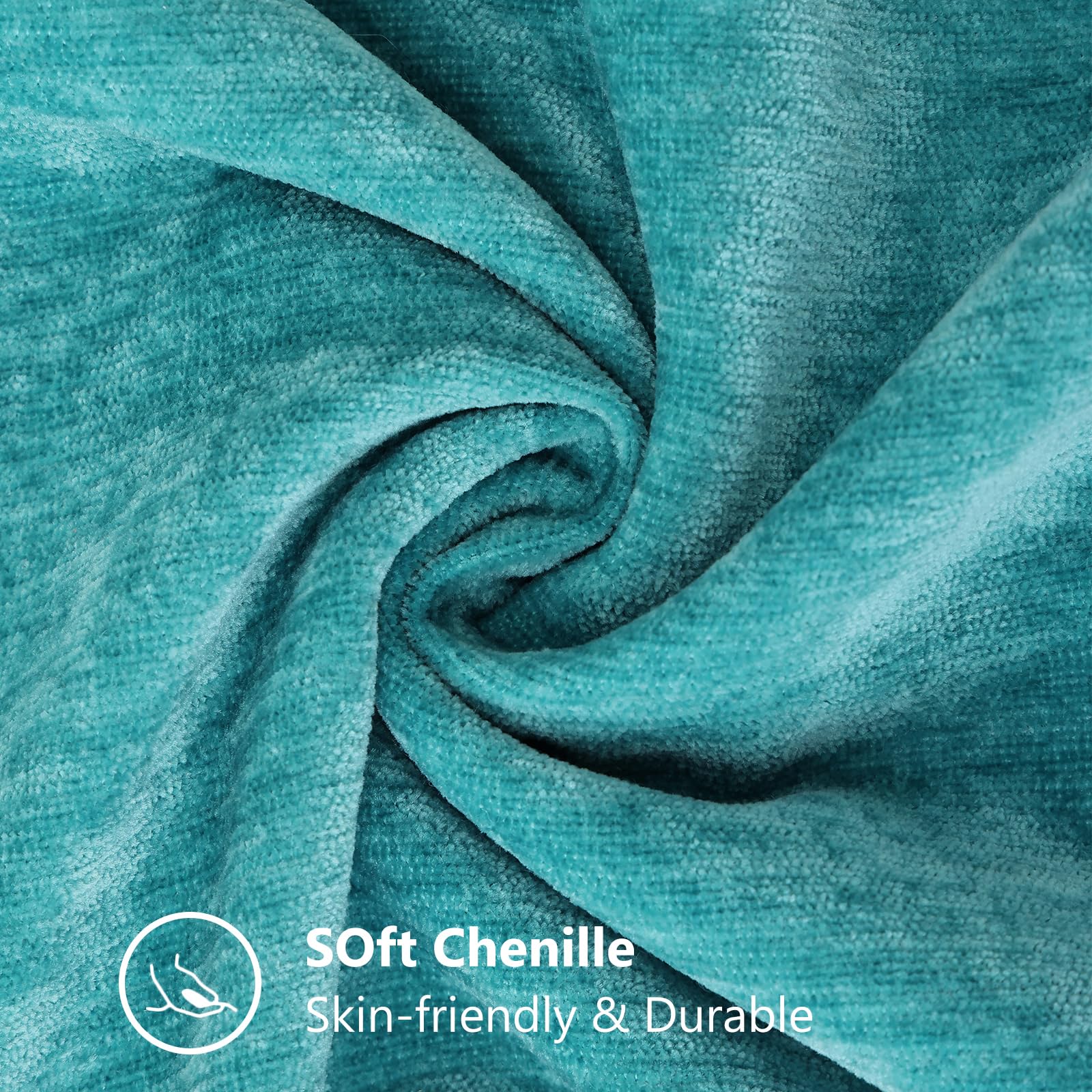 Foto 2 | Fundas De Cojín Decoruhome, De Chenilla Suave, 50 X 50 Cm, Color Turquesa - Venta Internacional.