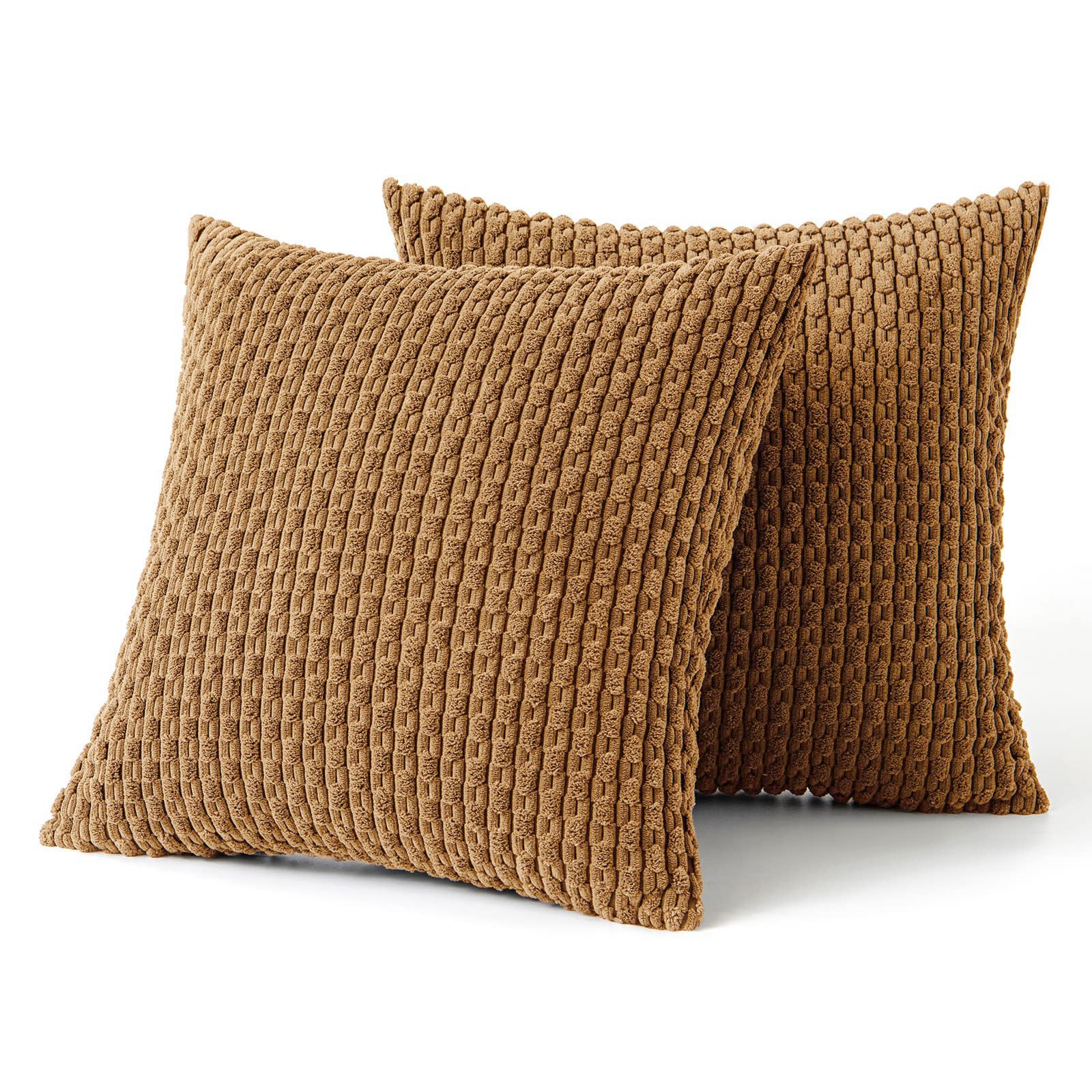 Foto 7 pulgar | Fundas De Cojín Miulee De Pana Suave A Rayas, 50 X 50 Cm, 2 Unidades - Venta Internacional.