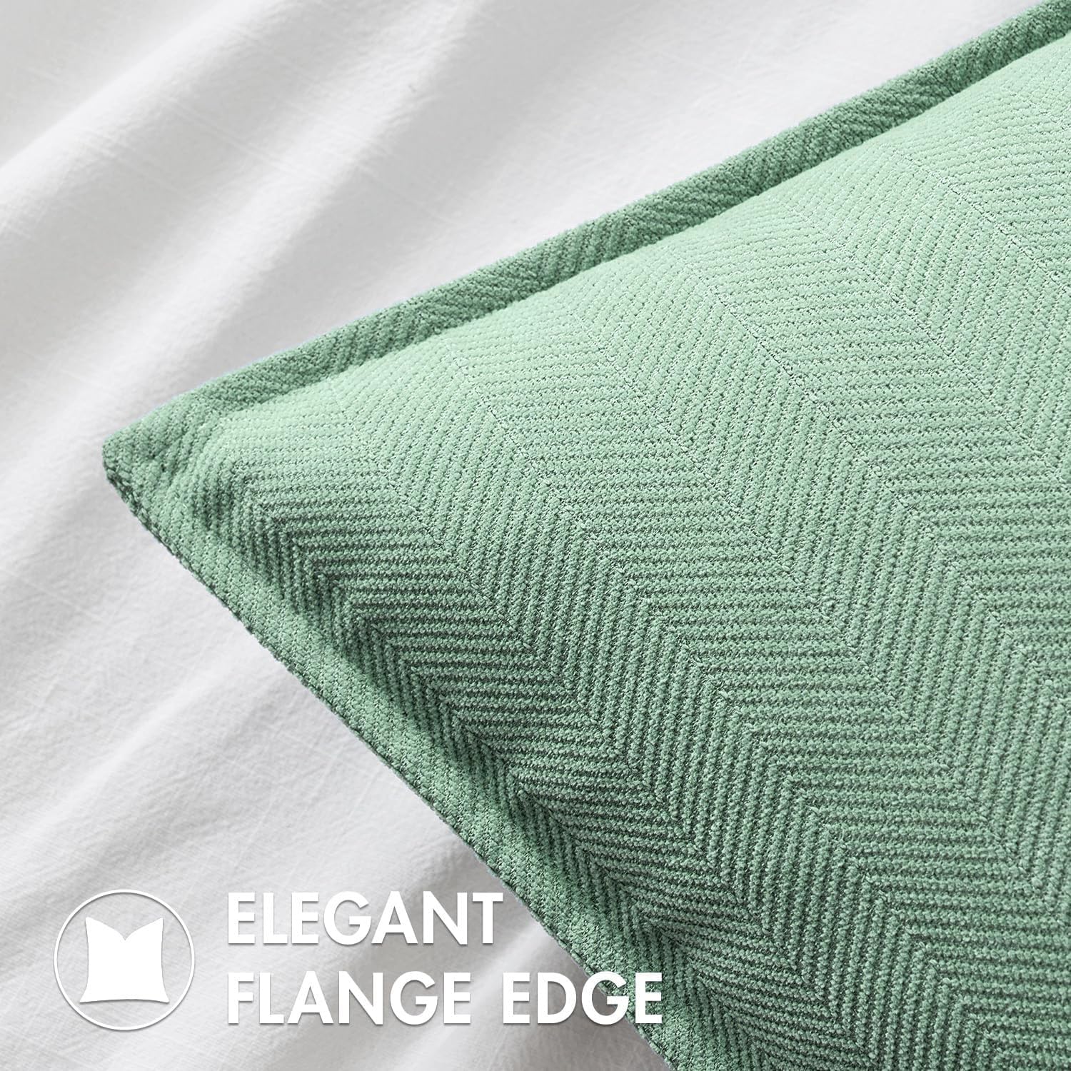 Foto 3 pulgar | Fundas De Almohada Miulee De Felpilla Verde Grisáceo, 45 X 45 Cm, Paquete De 2 - Venta Internacional.