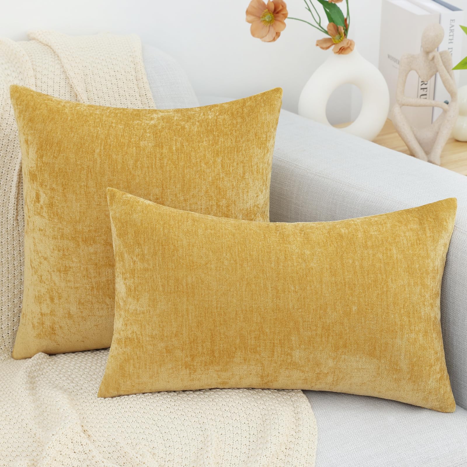 Foto 7 | Juego De 2 Fundas De Cojín Decoruhome, 24 X 24 Cm, Felpilla - Venta Internacional.