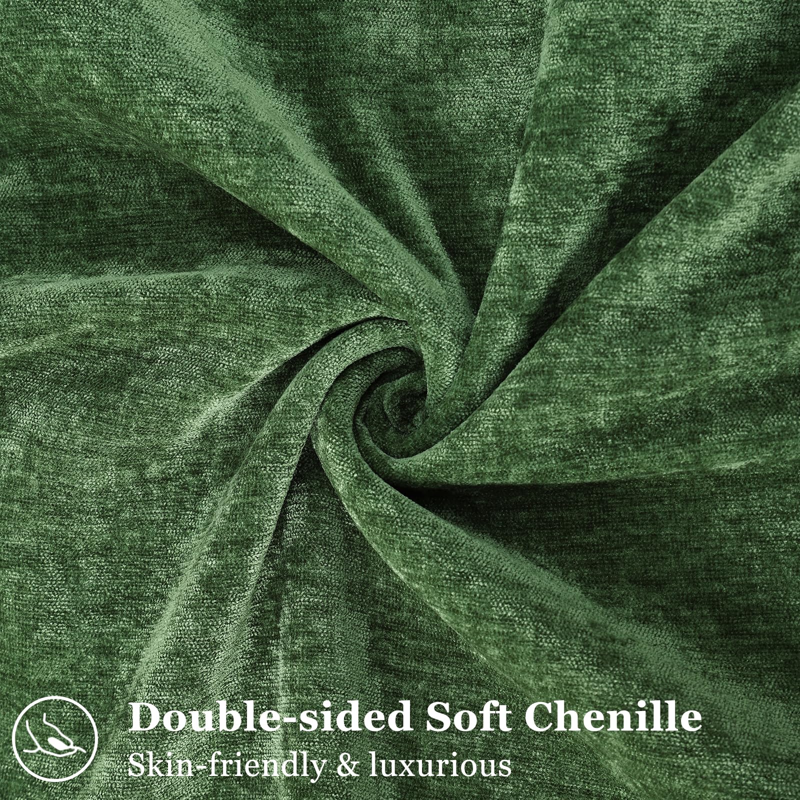 Foto 3 pulgar | Fundas De Almohada Decoruhome Spring Chenille, 22 X 22 Cm, Color Verde Musgo - Venta Internacional.