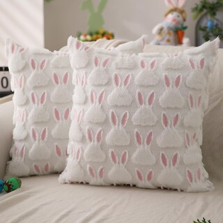 Foto 1 | Fundas De Almohada Dfxsz Para Pascua, 50 X 50 Cm, Juego De 2 Conejos Rosados Y Blancos - Venta Internacional.