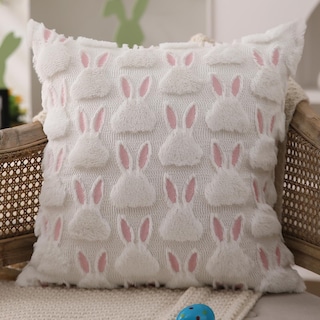 Foto 3 | Fundas De Almohada Dfxsz Para Pascua, 50 X 50 Cm, Juego De 2 Conejos Rosados Y Blancos - Venta Internacional.