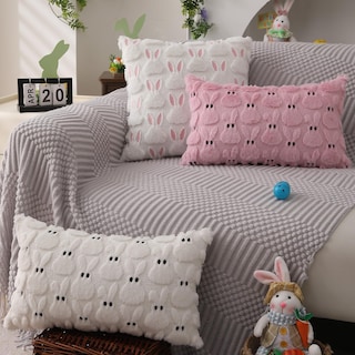Foto 5 | Fundas De Almohada Dfxsz Para Pascua, 50 X 50 Cm, Juego De 2 Conejos Rosados Y Blancos - Venta Internacional.