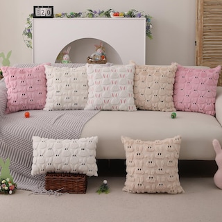 Foto 6 | Fundas De Almohada Dfxsz Para Pascua, 50 X 50 Cm, Juego De 2 Conejos Rosados Y Blancos - Venta Internacional.