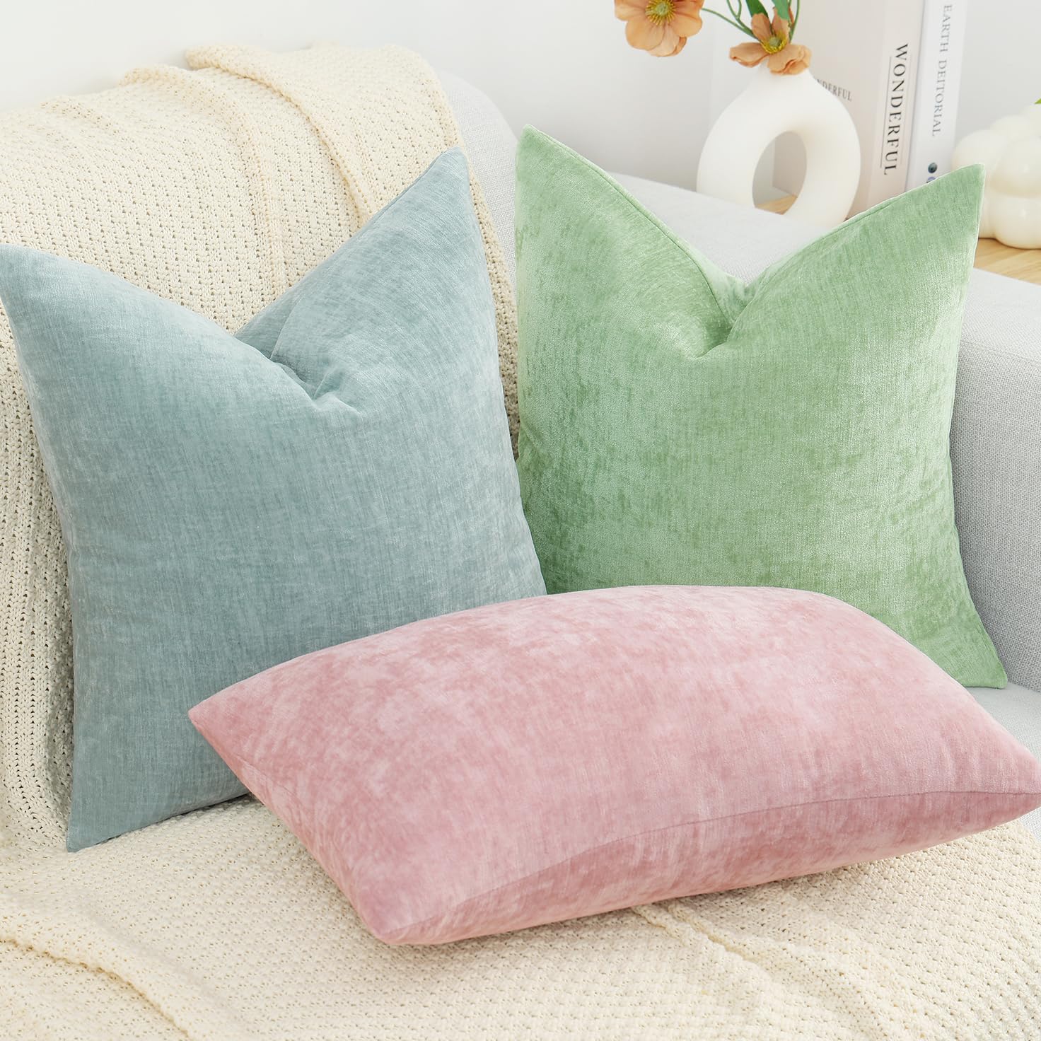 Foto 5 pulgar | Juego De 2 Fundas De Cojín Decoruhome, 22 X 22 Cm, Felpilla - Venta Internacional.