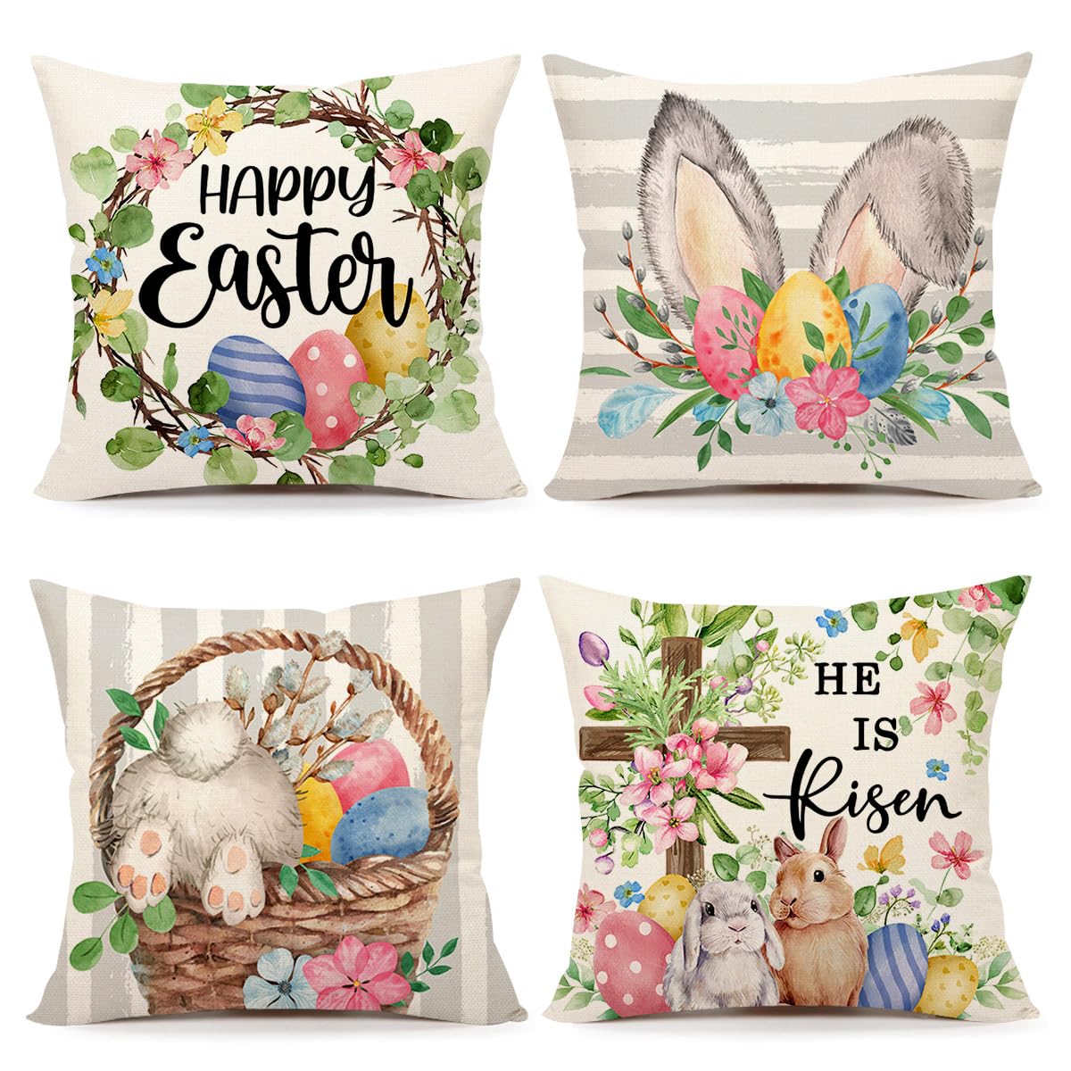 Foto 1 | Fundas De Almohada 4th Emotion, Gris Pascua, 50 Cm X 50 Cm, Juego De 4 - Venta Internacional.