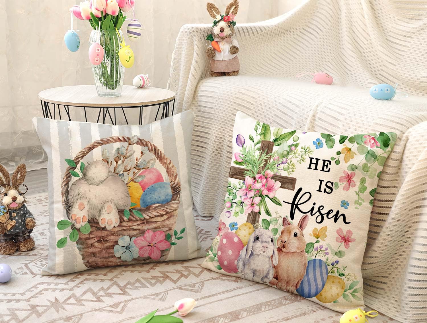 Foto 4 | Fundas De Almohada 4th Emotion, Gris Pascua, 50 Cm X 50 Cm, Juego De 4 - Venta Internacional.