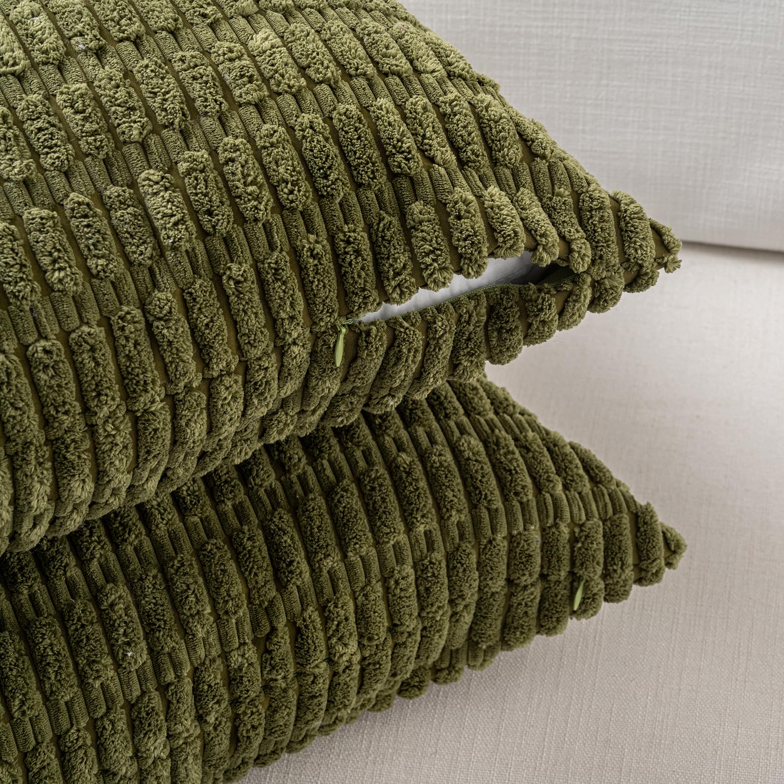 Foto 3 | Fundas De Cojín Fancy Homi Boho, Color Verde Musgo, 66 X 66 Cm, Paquete De 2 - Venta Internacional.