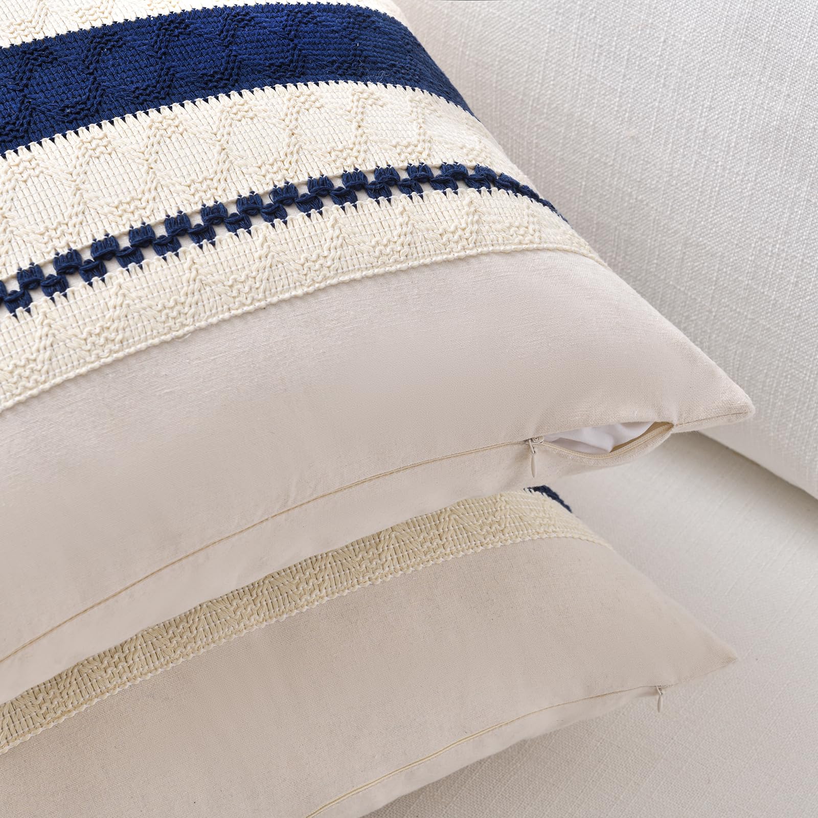 Foto 4 pulgar | Funda De Almohada Fancy Homi, Tejido De Algodón, Color Azul Marino, 60 X 60 Cm - Venta Internacional.
