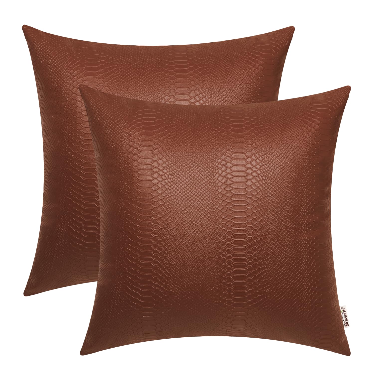 Cojines Brawarm De Piel Marrón Claro De 55 Cm X 55 Cm (paquete De 2) - Venta Internacional.
