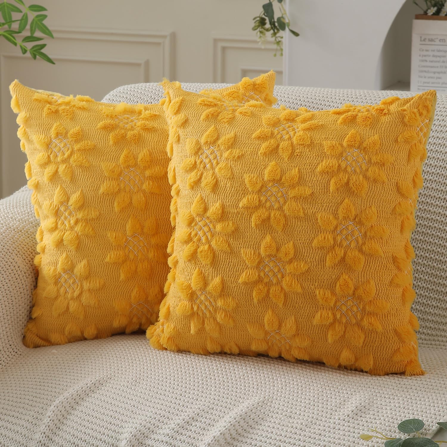 Juego De 2 Fundas De Almohada Dfxsz Para Primavera Y Verano, 40 X 40 Cm, Color Blanco - Venta Internacional.