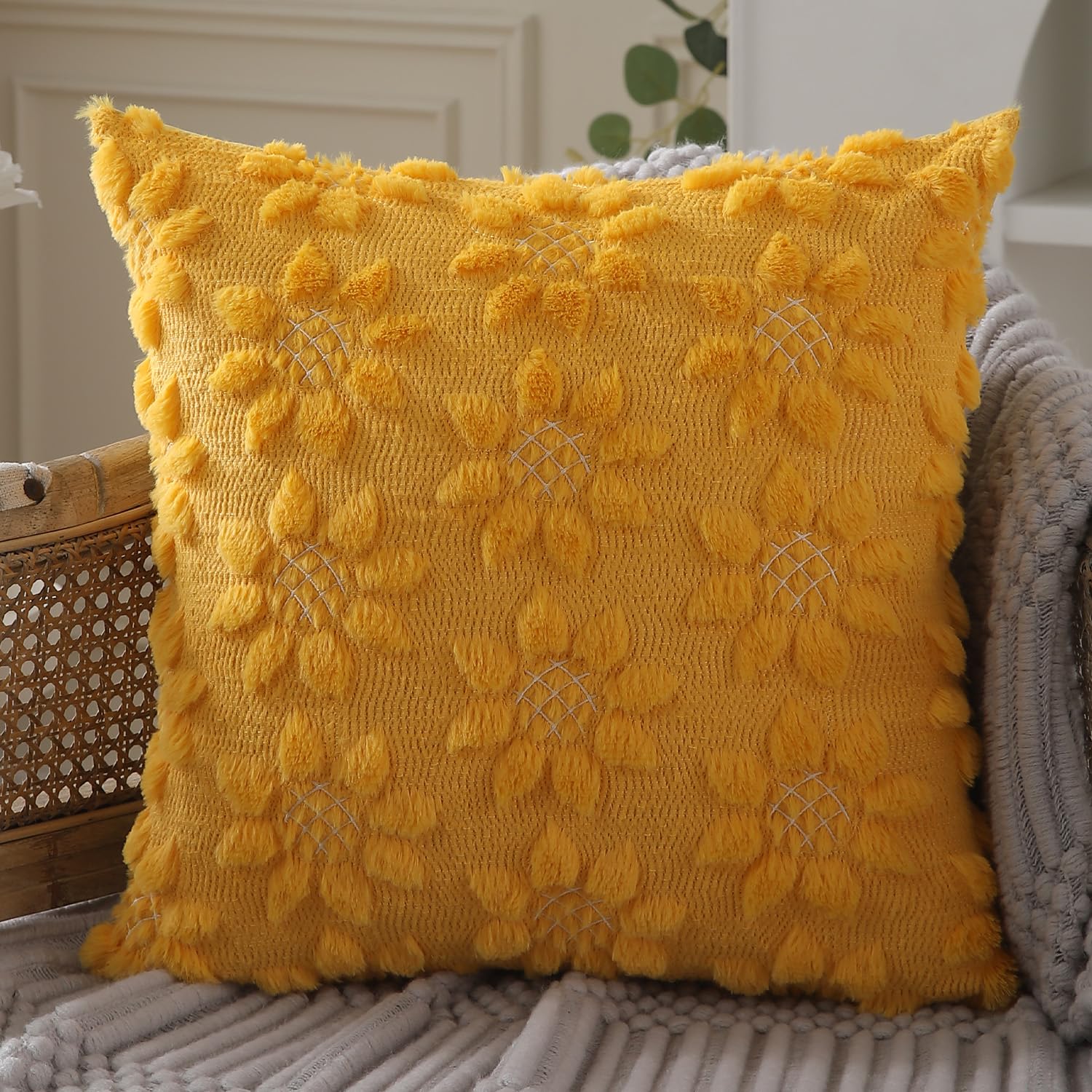 Foto 4 pulgar | Juego De 2 Fundas De Almohada Dfxsz Para Primavera Y Verano, 40 X 40 Cm, Color Blanco - Venta Internacional.