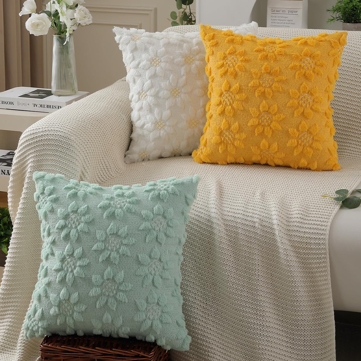 Foto 6 pulgar | Juego De 2 Fundas De Almohada Dfxsz Para Primavera Y Verano, 40 X 40 Cm, Color Blanco - Venta Internacional.