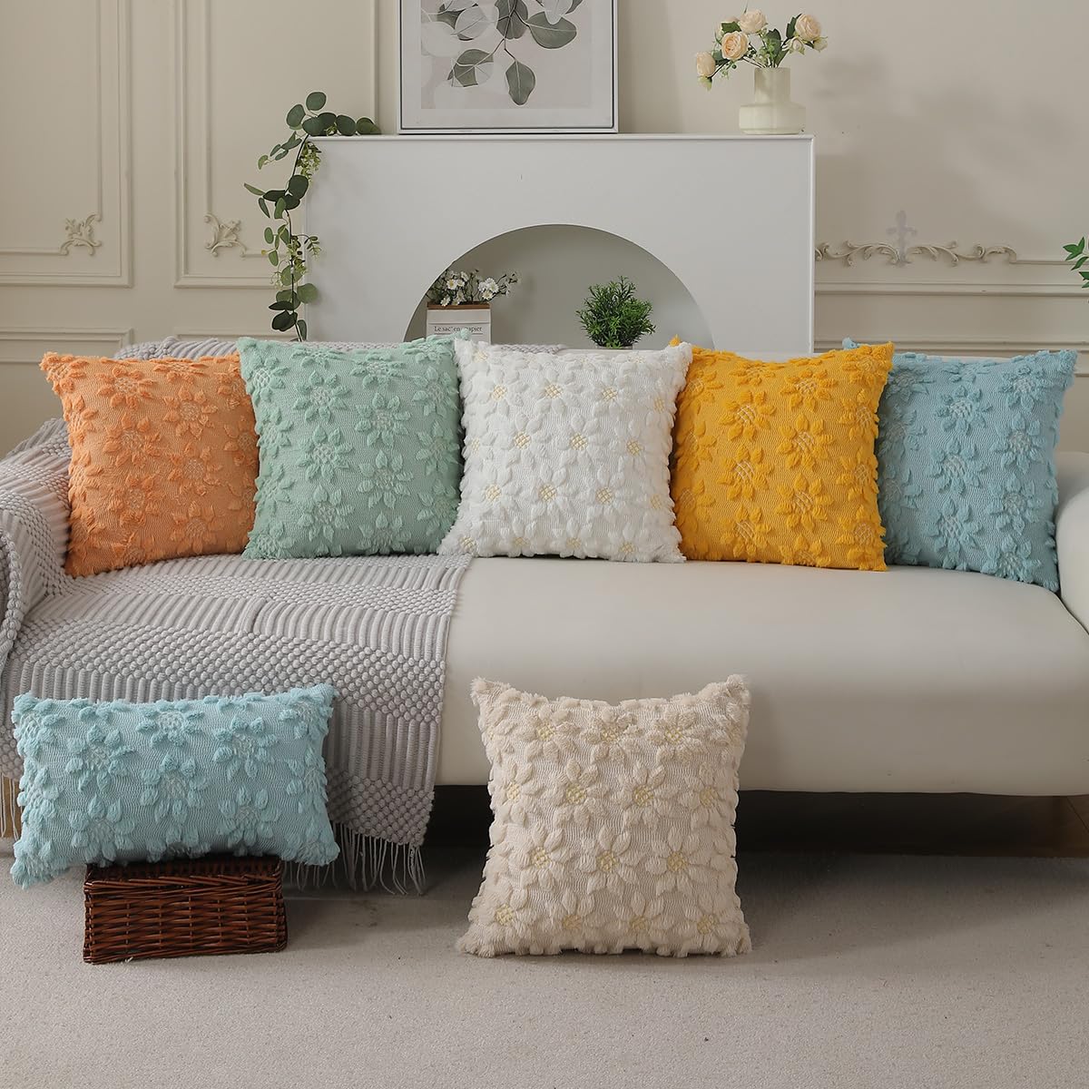 Foto 7 pulgar | Juego De 2 Fundas De Almohada Dfxsz Para Primavera Y Verano, 40 X 40 Cm, Color Blanco - Venta Internacional.