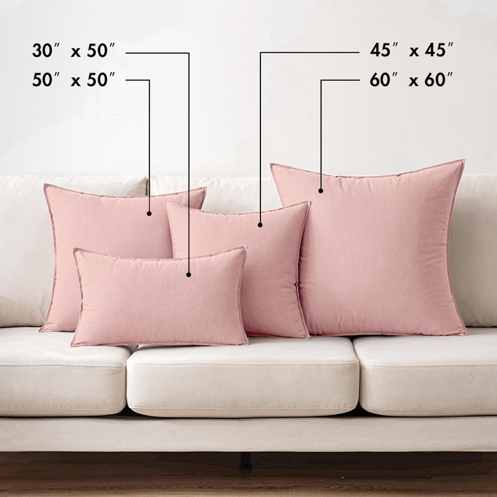 Foto 5 | Funda De Almohada Miulee De Lino Rosa Claro De 60 X 60 Cm, Paquete De 2 - Venta Internacional.