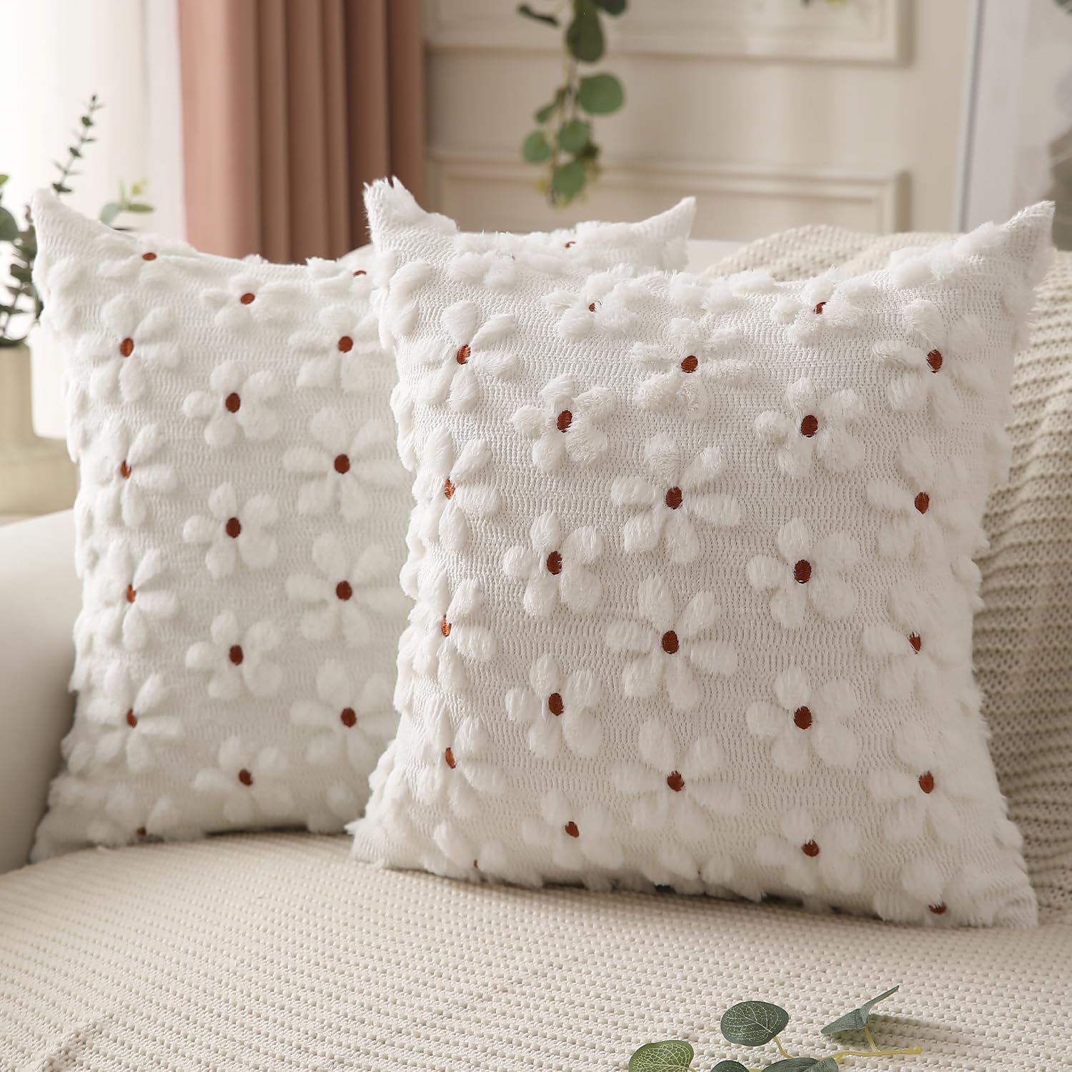 Foto 2 pulgar | Fundas De Almohada Dfxsz Para Primavera Y Verano, 40 X 40 Cm, Color Óxido, Juego De 2 - Venta Internacional.