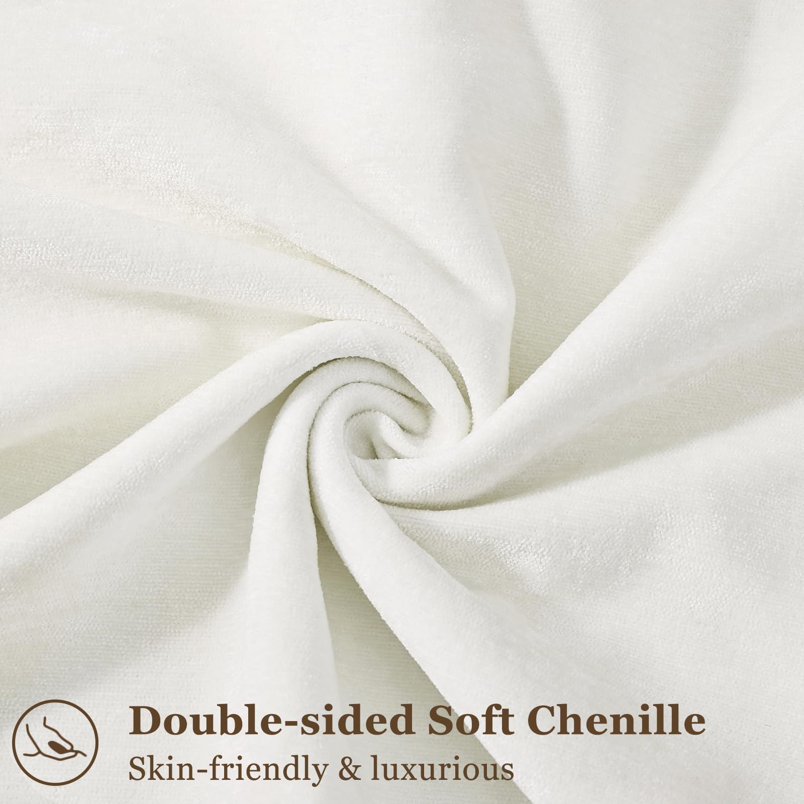 Foto 3 pulgar | Fundas De Almohada Decoruhome Chenille, 20 X 20 Cm, Juego De 2 Unidades, Color Blanco Crema - Venta Internacional.