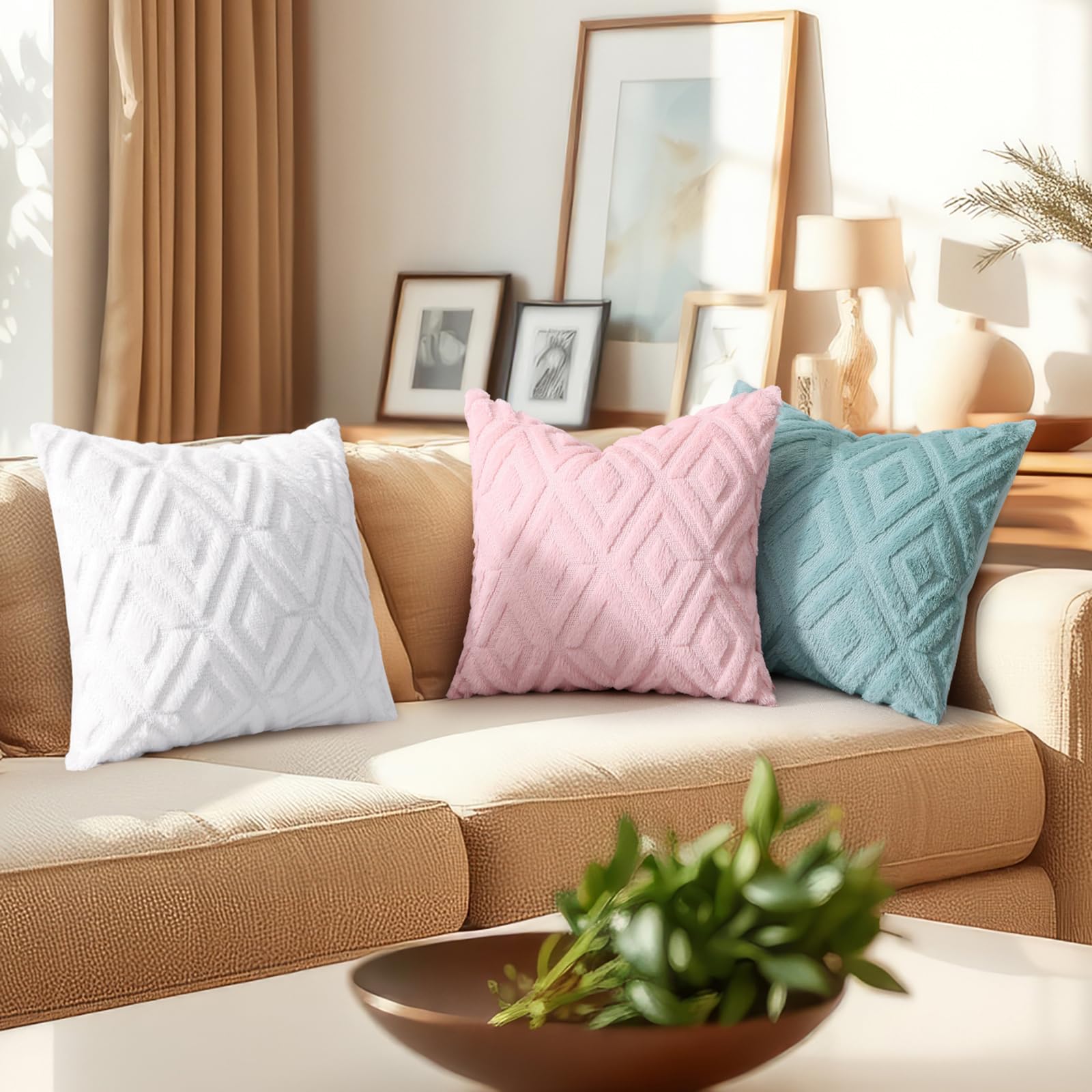 Foto 6 | Juego De 2 Fundas De Almohada Decoruhome Para Sofá, 60 X 60 Cm, Color Blanco - Venta Internacional.