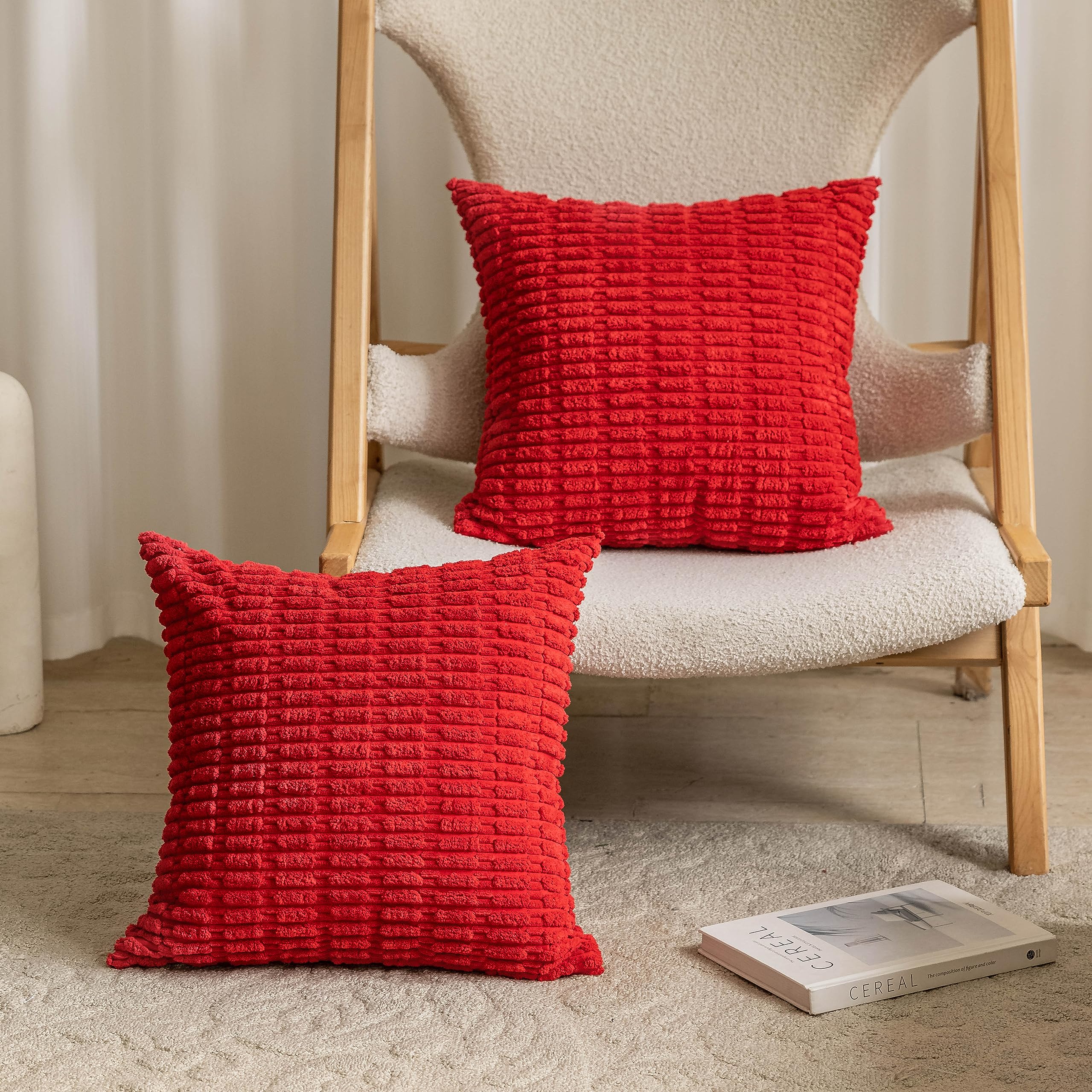 Juego De 2 Fundas De Almohada Home Brilliant Red, 60 X 60 Cm, Decorativas - Venta Internacional.