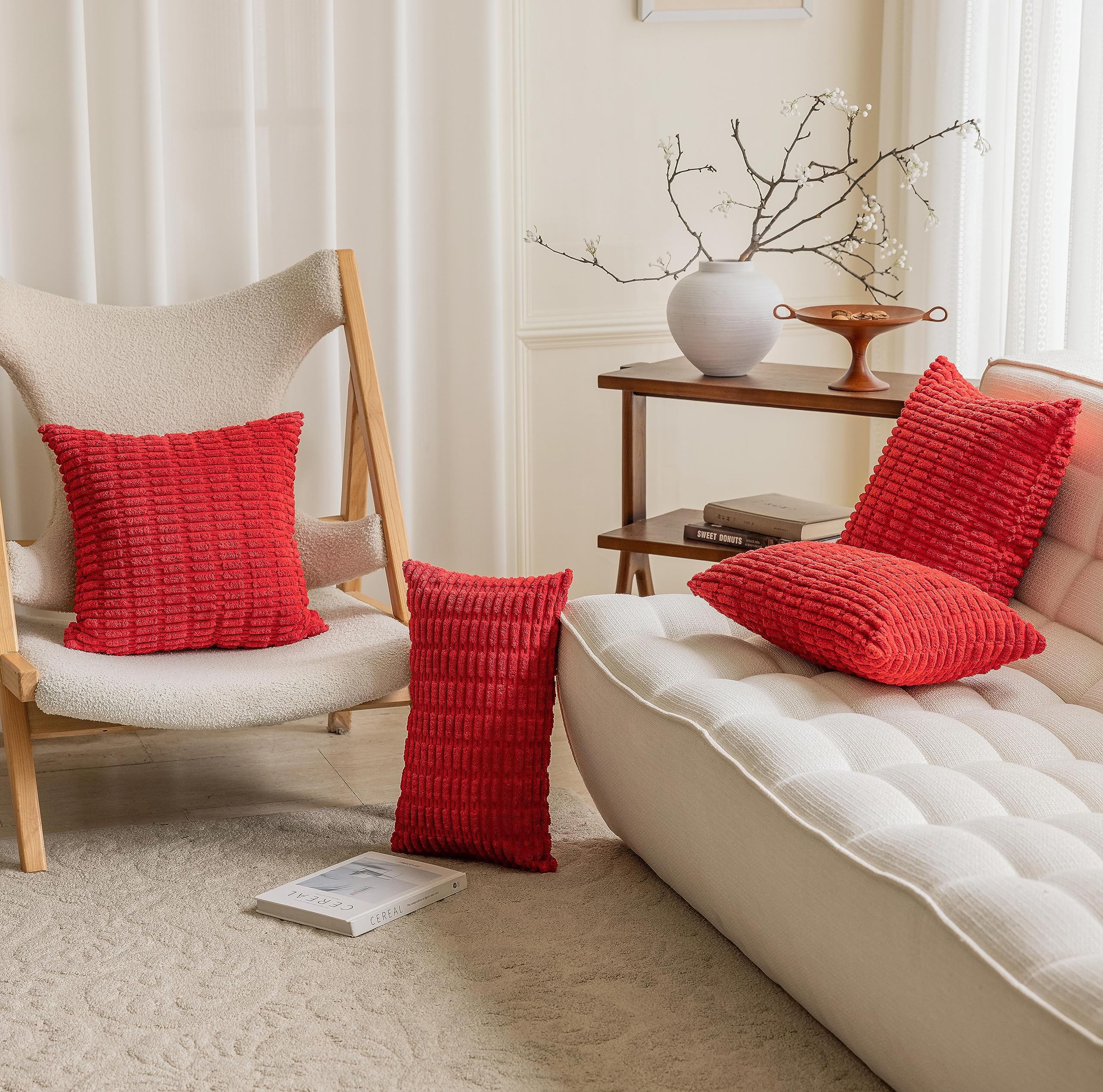 Foto 4 pulgar | Juego De 2 Fundas De Almohada Home Brilliant Red, 60 X 60 Cm, Decorativas - Venta Internacional.