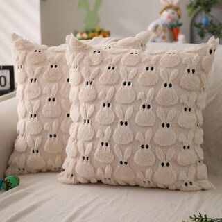 Foto 1 | Juego De 2 Fundas De Almohada Dfxsz Para Pascua, 50 X 50 Cm, Piel De Conejo De Color Beige - Venta Internacional.