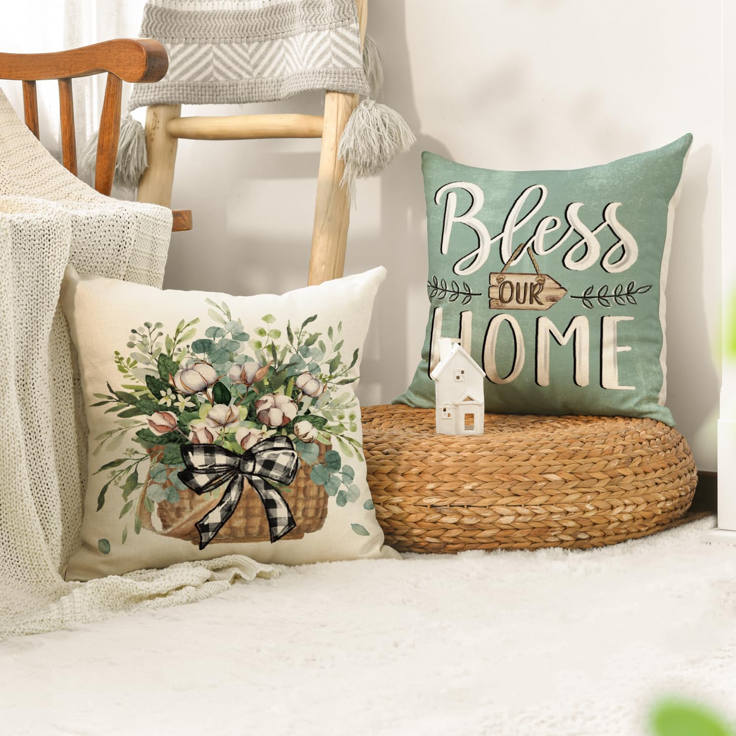 Foto 6 pulgar | Fundas De Cojín Avoin Colorlife Bless Our Home Farmhouse - Venta Internacional.