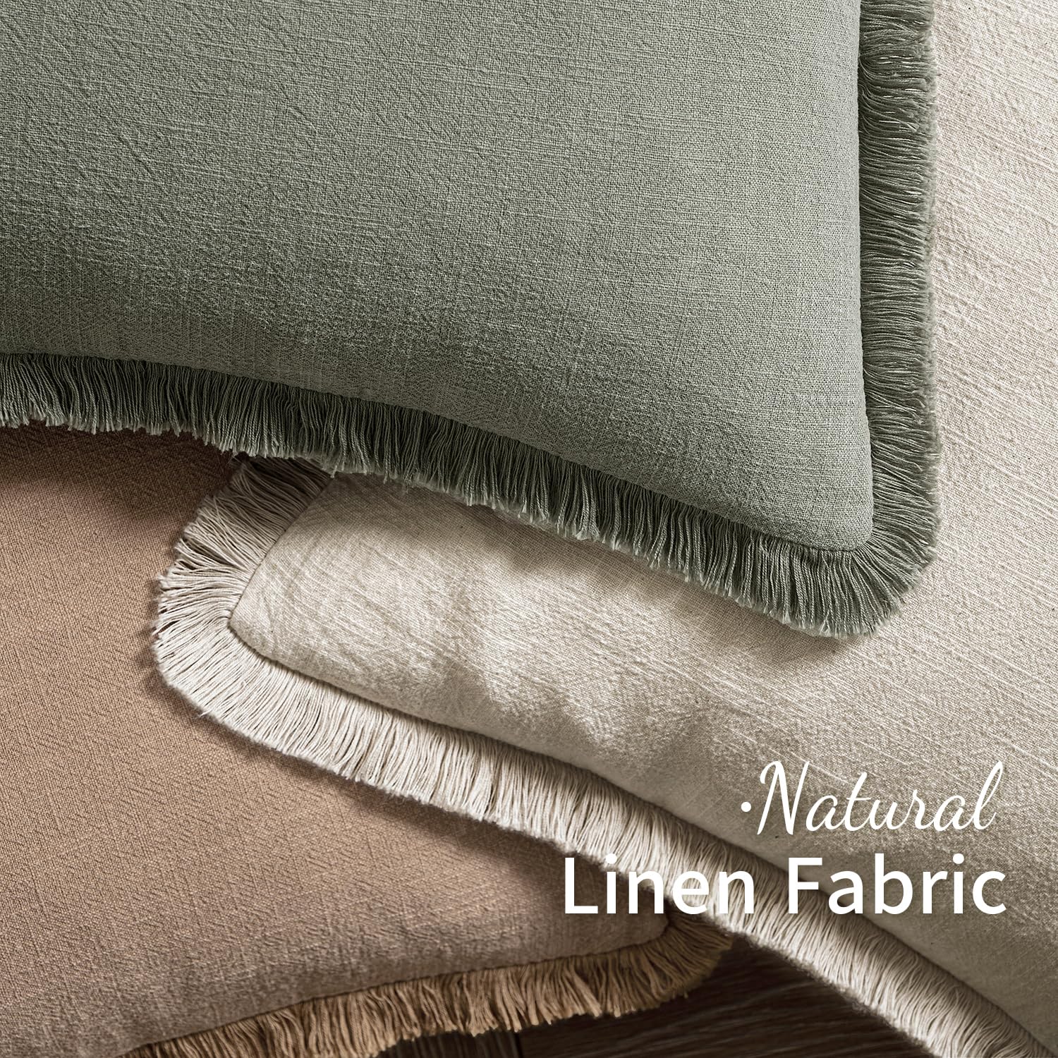Foto 5 pulgar | Fundas De Cojín Miulee De Lino Con Flecos, Color Beige Natural, 40 Cm - Venta Internacional.