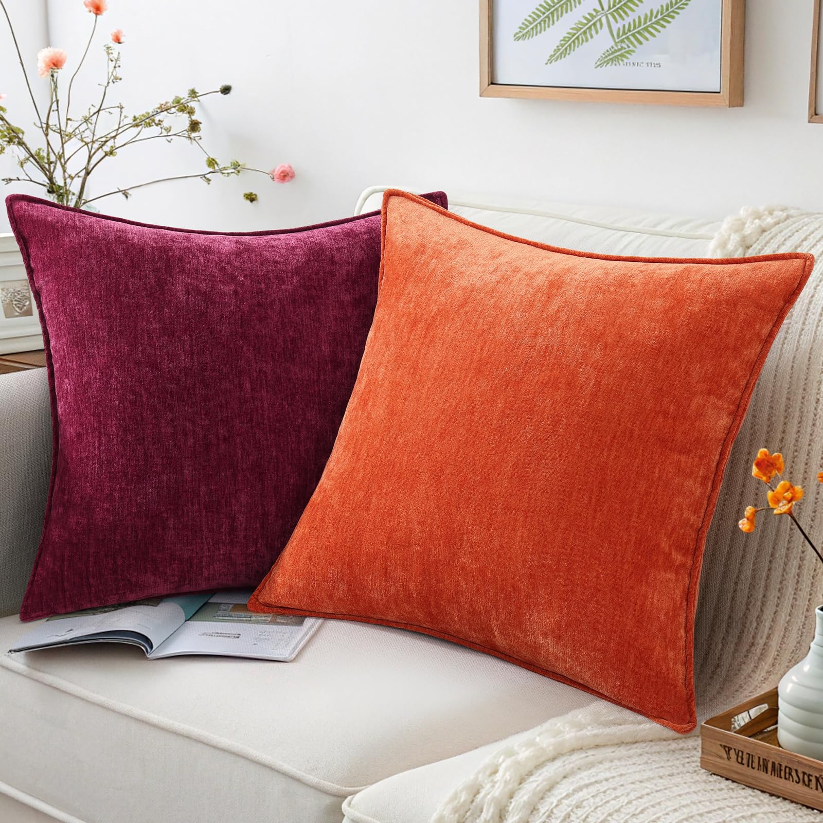 Foto 5 pulgar | Juego De 2 Fundas De Almohada Decoruhome Rhododendron, 22 X 22 - Venta Internacional.