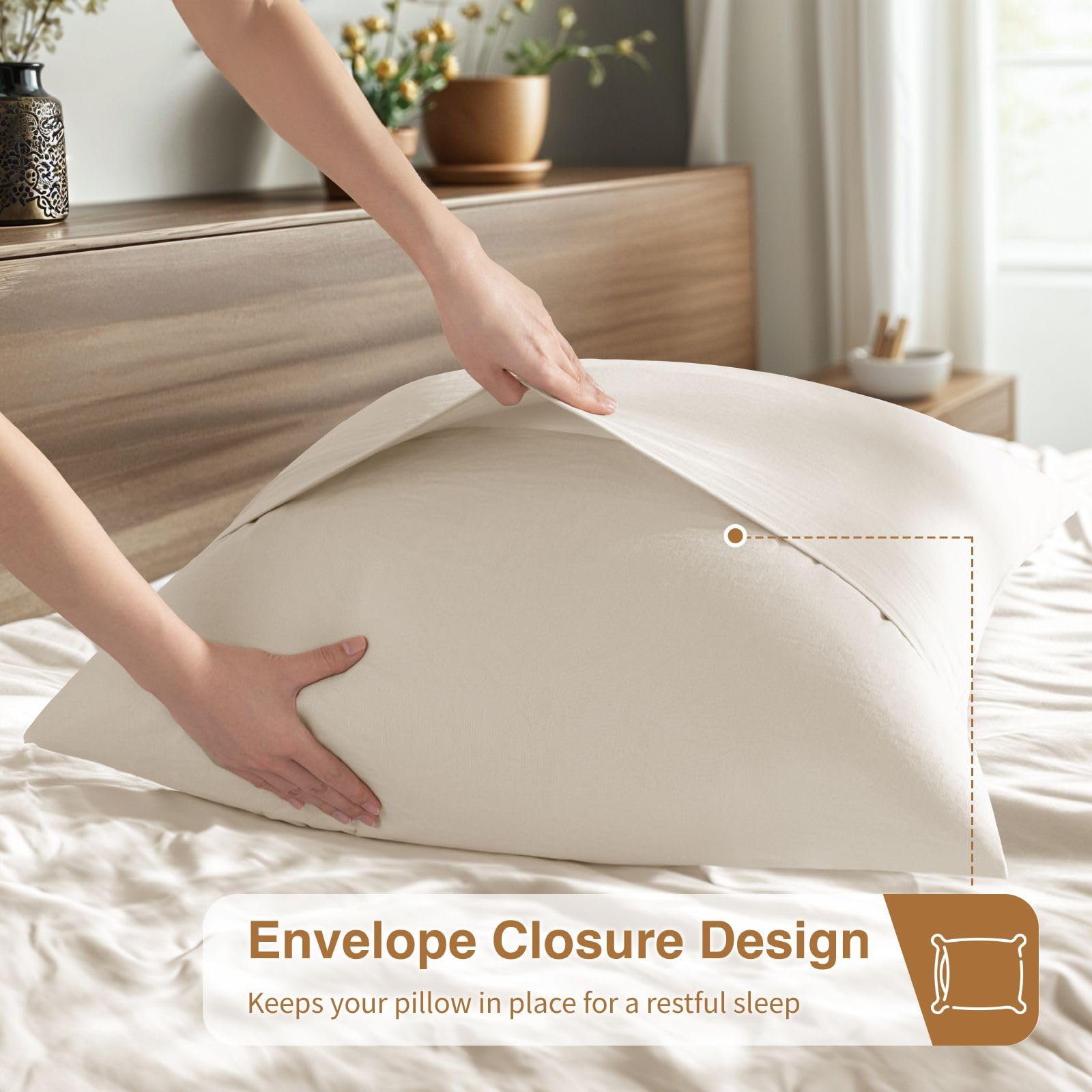 Foto 4 pulgar | Funda De Almohada Sonoro Kate 100% Lino Francés 26 X 26, Paquete De 2 - Venta Internacional.