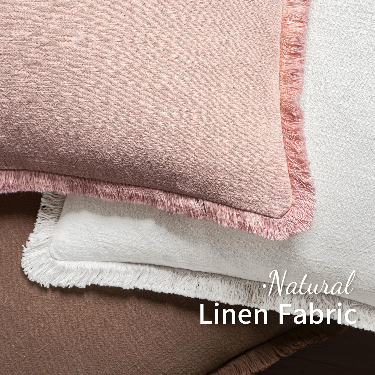 Foto 5 pulgar | Fundas De Almohada Miulee De Lino Con Flecos Blancos, Estilo Bohemio, Granja, 45 X 45 Cm - Venta Internacional.