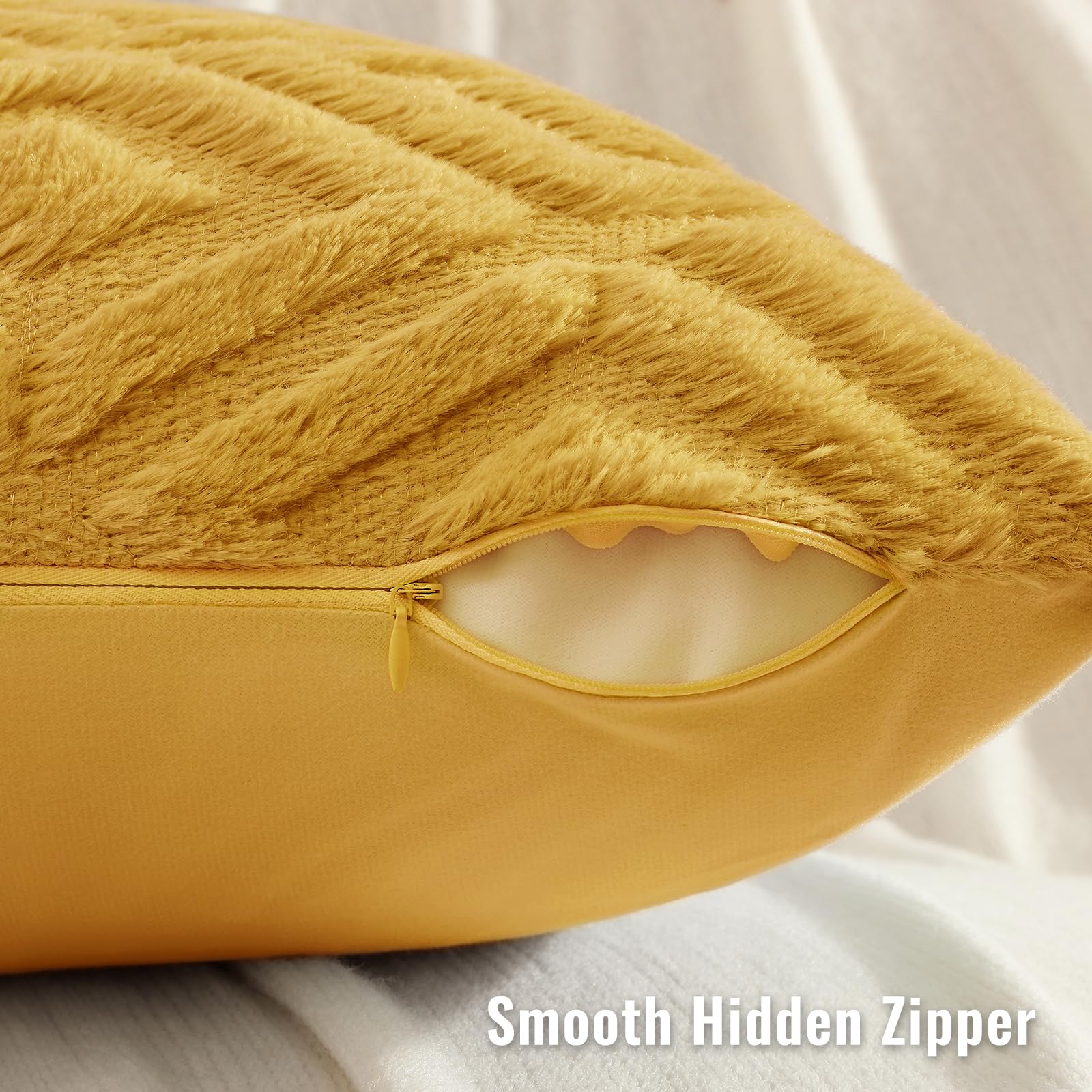 Foto 4 pulgar | Juego De 2 Fundas De Almohada Para Sofá Decoruhome, 24 X 24 Cm, Color Amarillo - Venta Internacional.