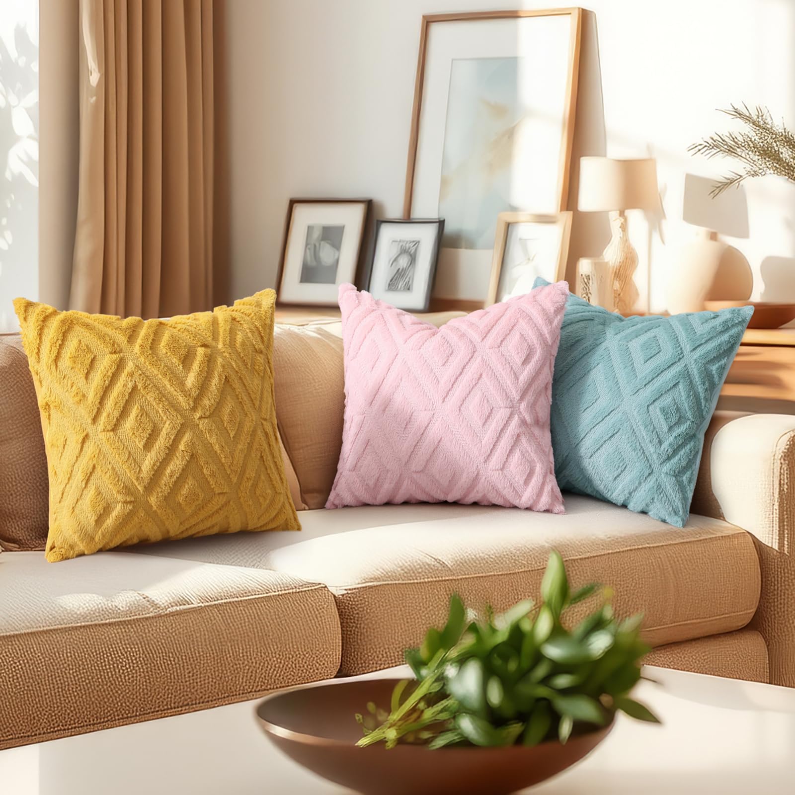 Foto 7 pulgar | Juego De 2 Fundas De Almohada Para Sofá Decoruhome, 24 X 24 Cm, Color Amarillo - Venta Internacional.