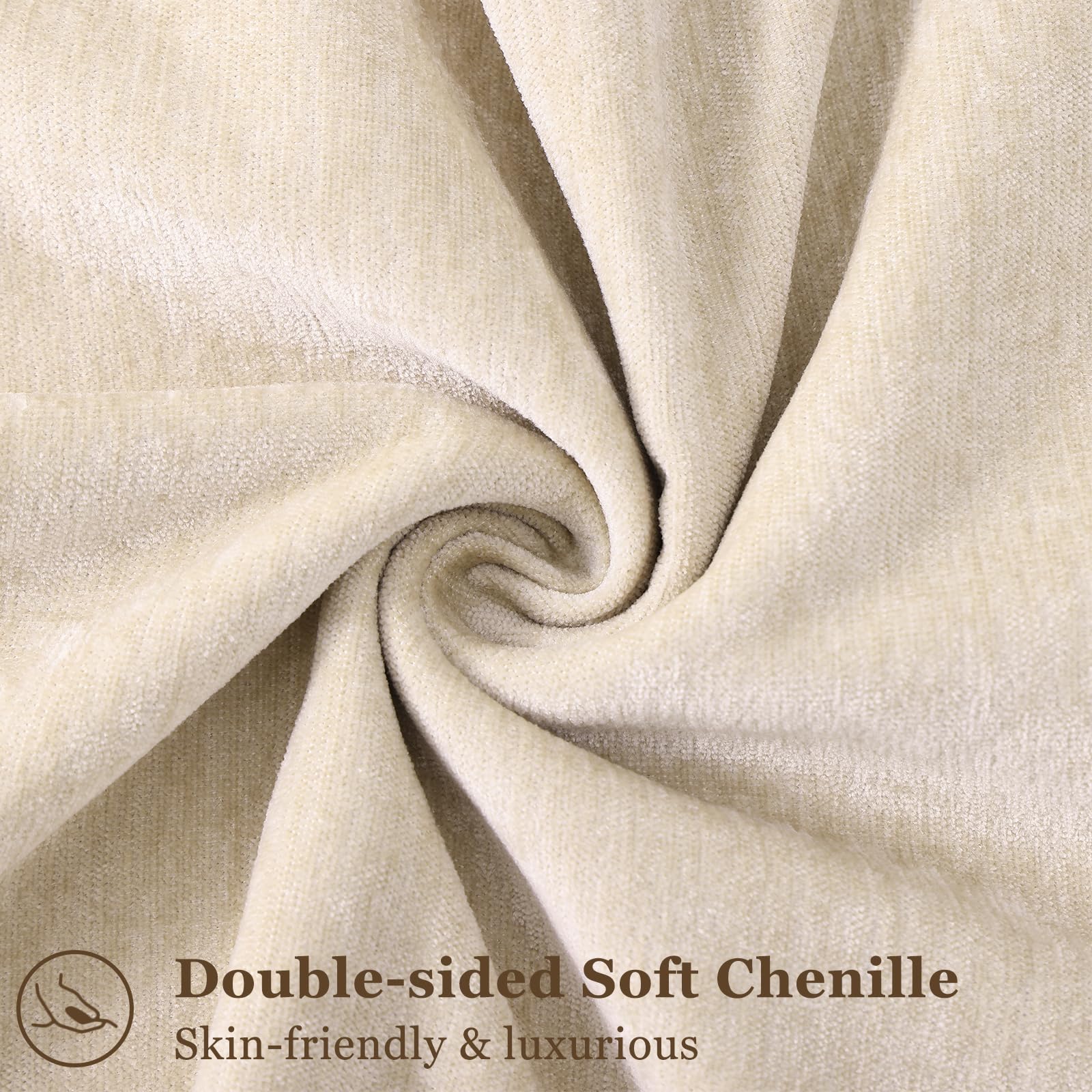 Foto 3 pulgar | Fundas De Almohada Decoruhome Spring Chenille, 26 X 26 Cm, Color Beige, Juego De 2 - Venta Internacional.