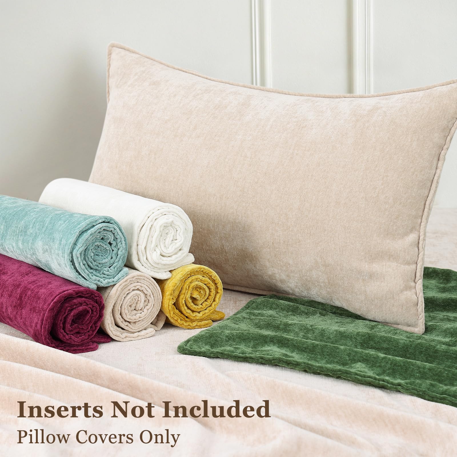 Foto 7 pulgar | Fundas De Almohada Decoruhome Spring Chenille, 26 X 26 Cm, Color Beige, Juego De 2 - Venta Internacional.