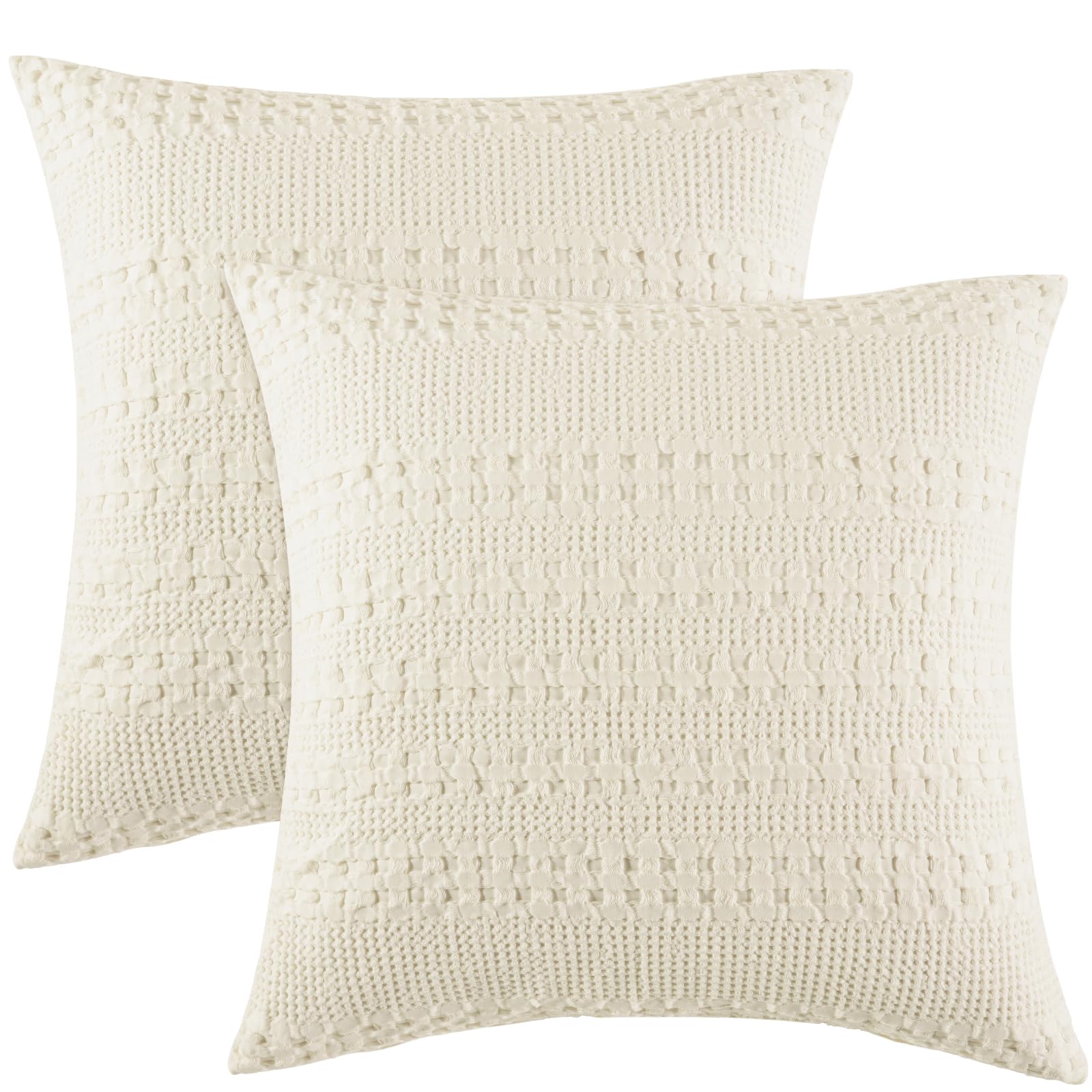 Fundas Euro Sham Phf, 100% Algodón, Tejido Gofrado, 26 X 26 Cm, Paquete De 2 - Venta Internacional.